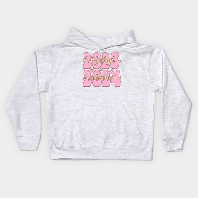 Bye bye 2023 hello 2024 Kids Hoodie by MZeeDesigns